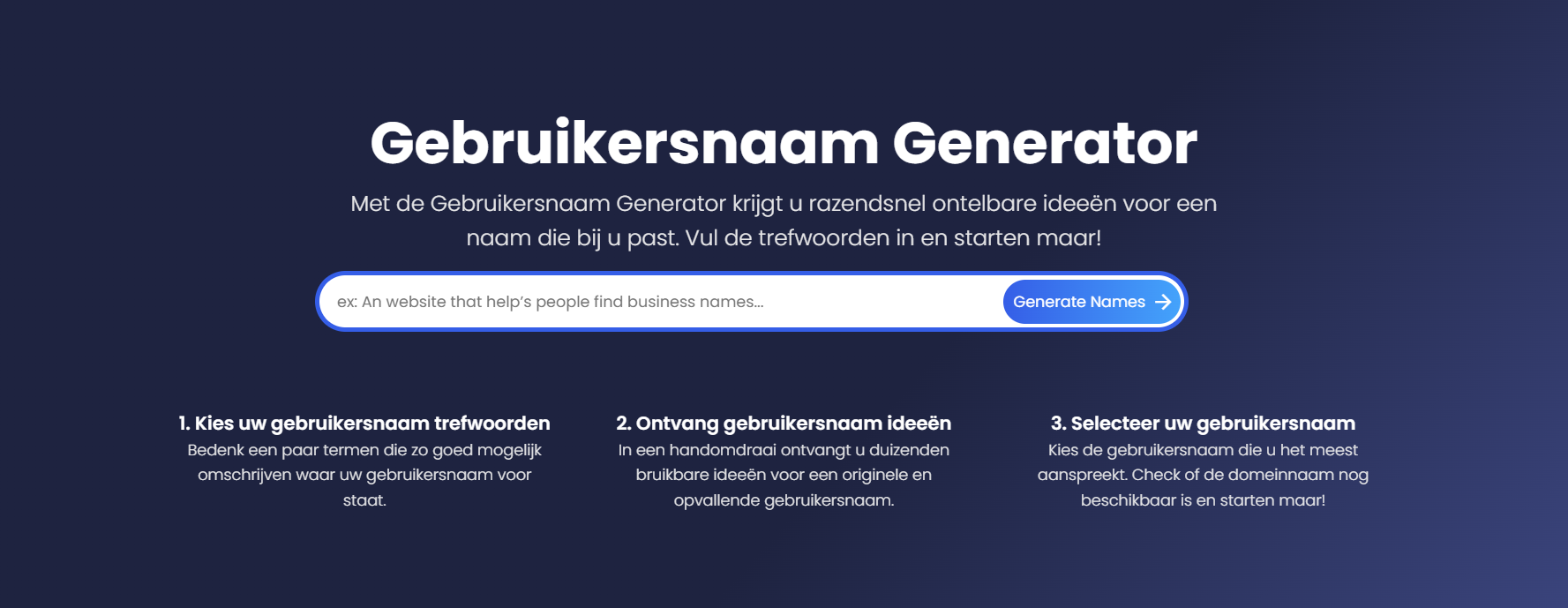 Gebruikersnaam Generator
