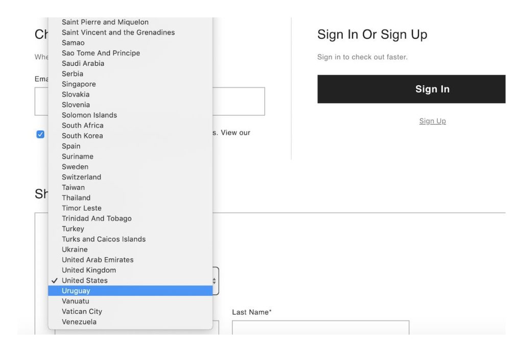 long drop-down