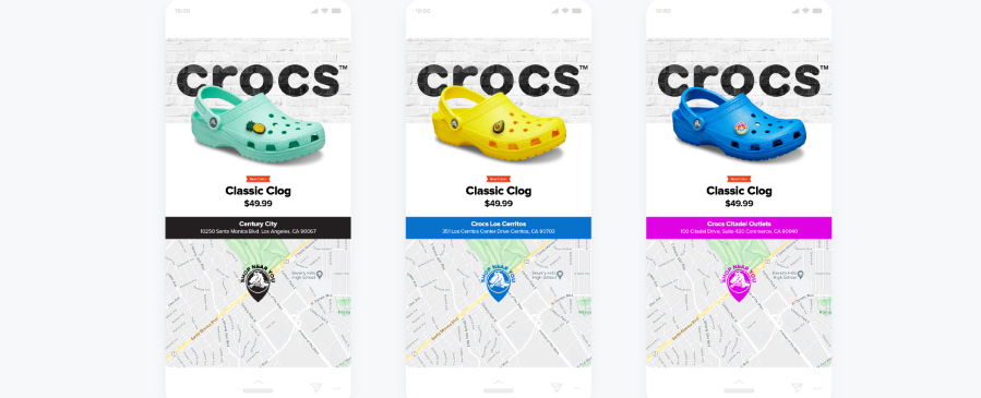 Croc’s location-based personalized ad