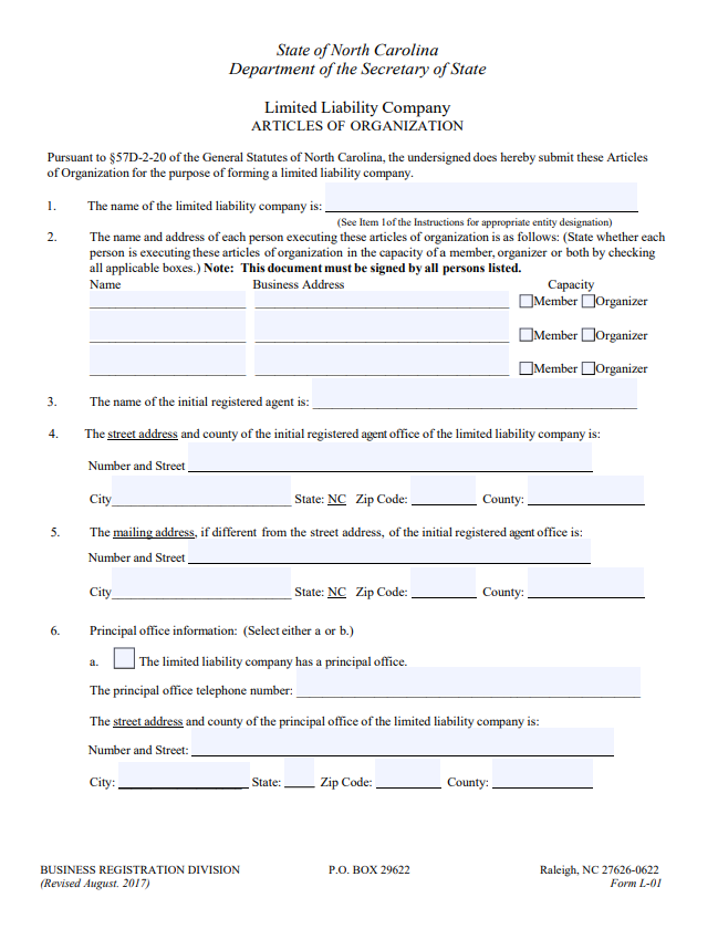 Articles Of Organization