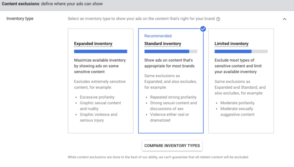 Excluded types and labels