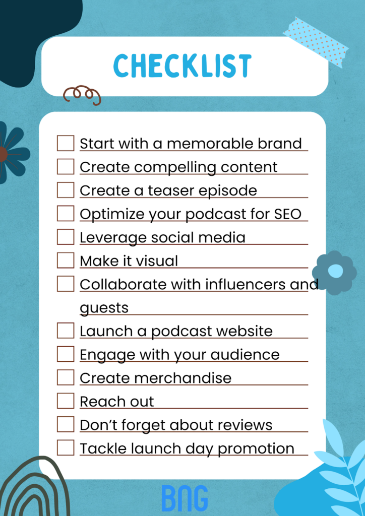 how to promote a podcast checklist