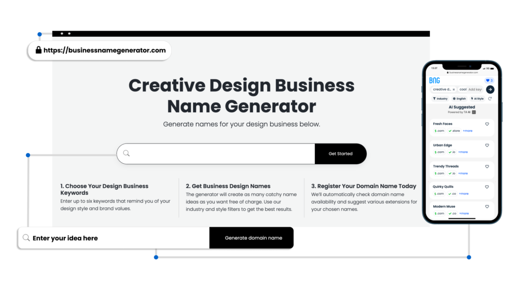 Screenshot - Creative Design Business Name Generator
