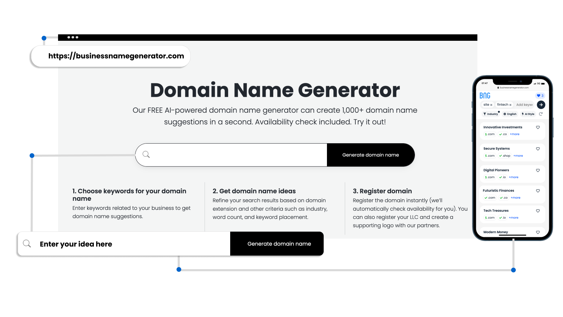 How to use our Domain Name Generator