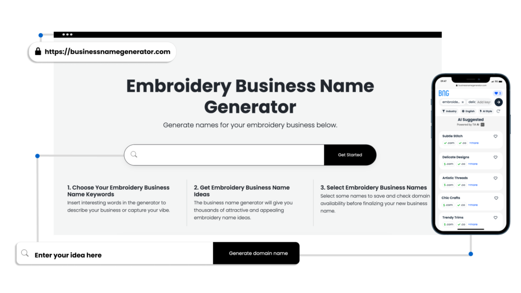 Screenshot - Embroidery Business Name Generator