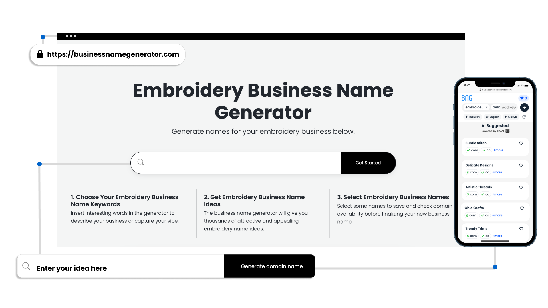 Embroidery Business Name Generator + Instant Availability Check