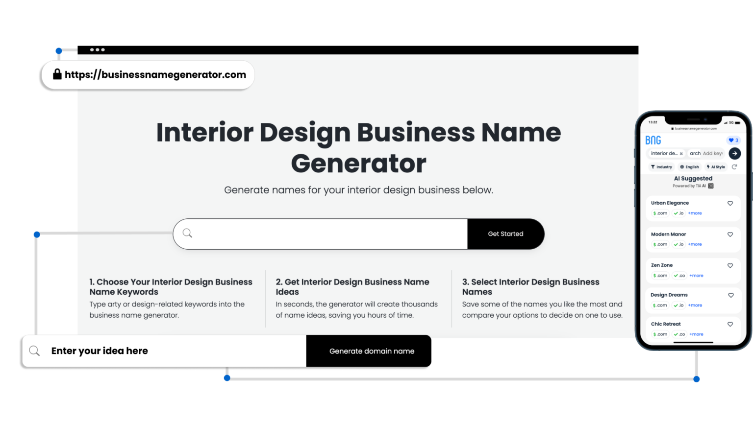 Interior Design Business Name Generator + (Instant Availability Check)