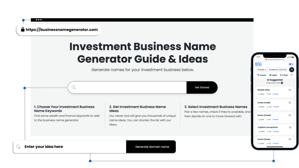 Screenshot - Investment Business Name Generator Benefits