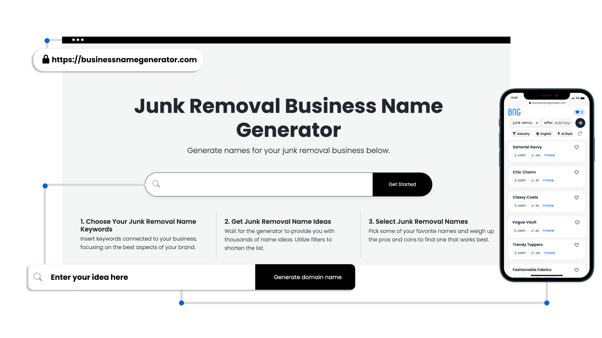 Screenshot - Junk Removal Business Name Generator