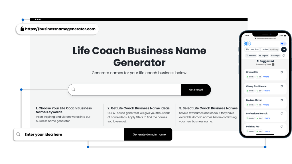 Screenshot - Life Coach Business Name Generator