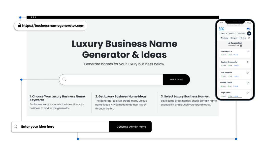 Screenshot - Luxury Business Name Generator and Ideas