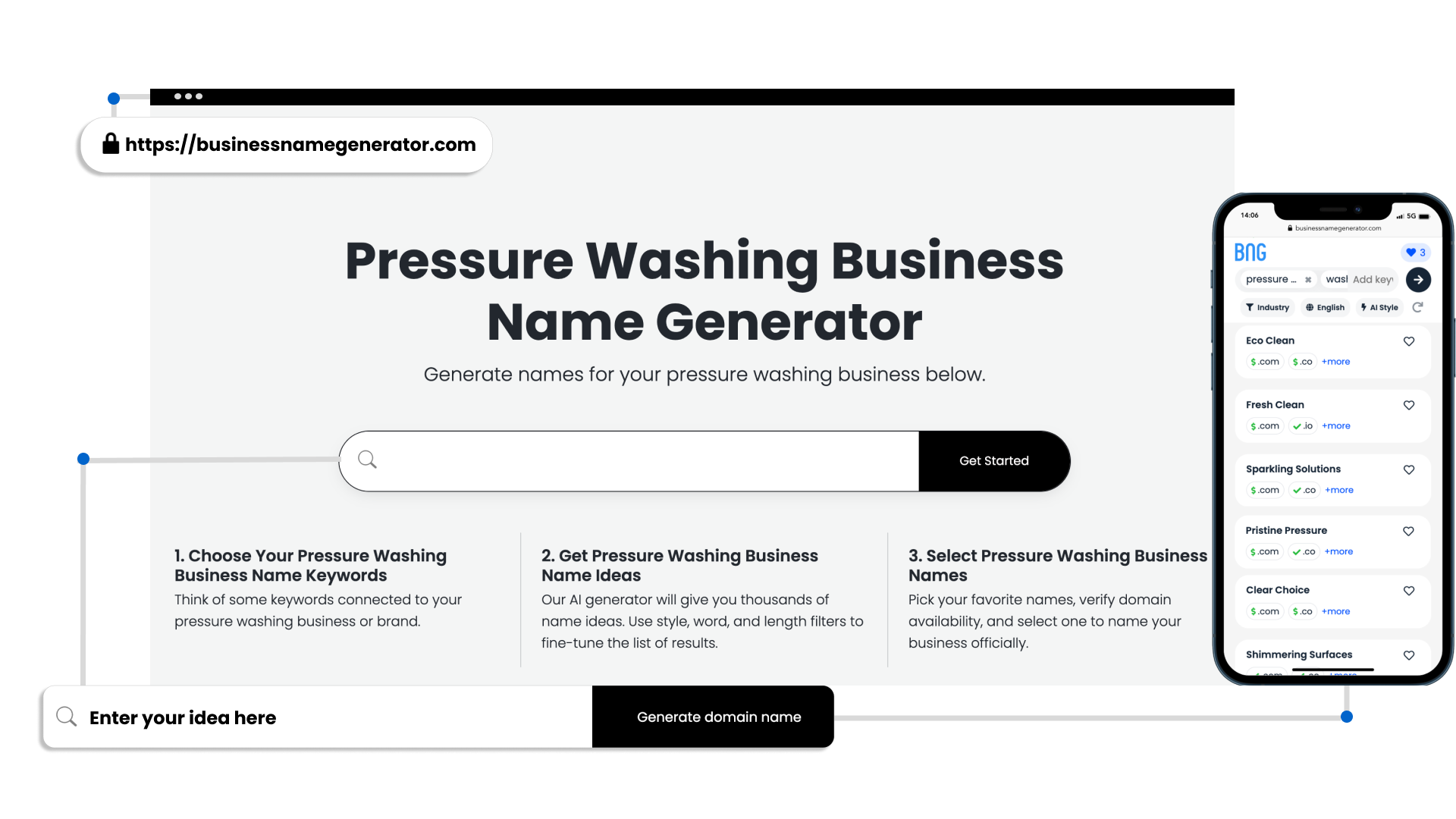 screenshot - pressure washing business name