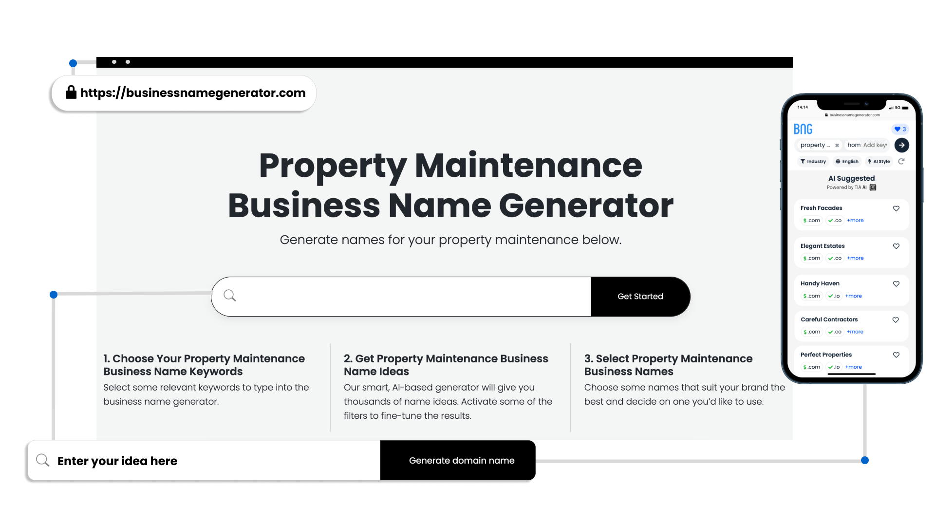 Screenshot - Property Maintenance Business Name Generator