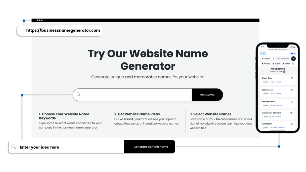 Screenshot - Website Name Generator