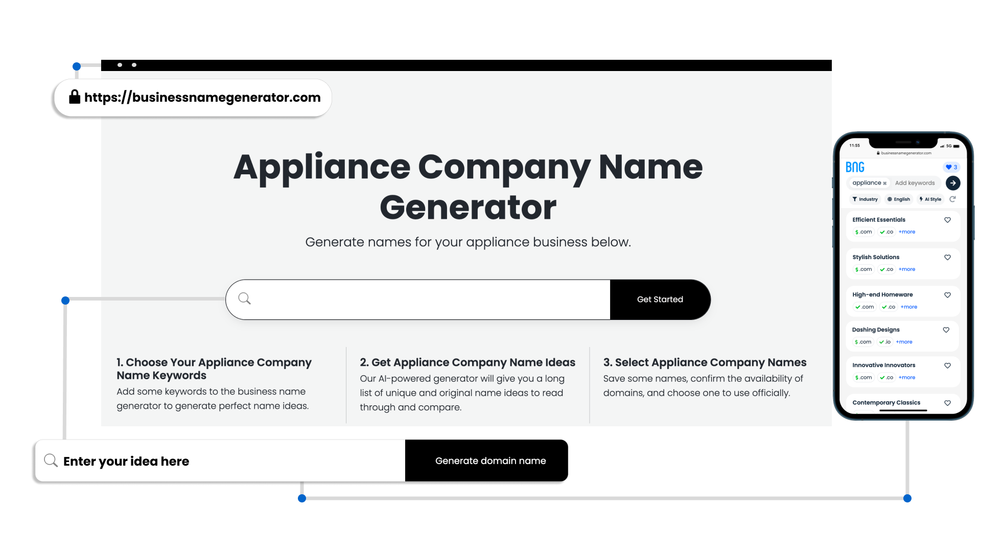 Screenshot - Appliance Company Name Generator