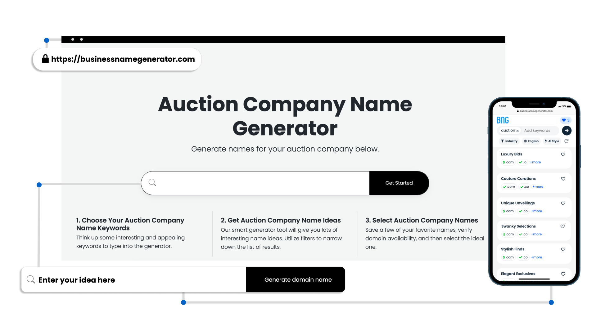 Screenshot of Auction Company Name Generator