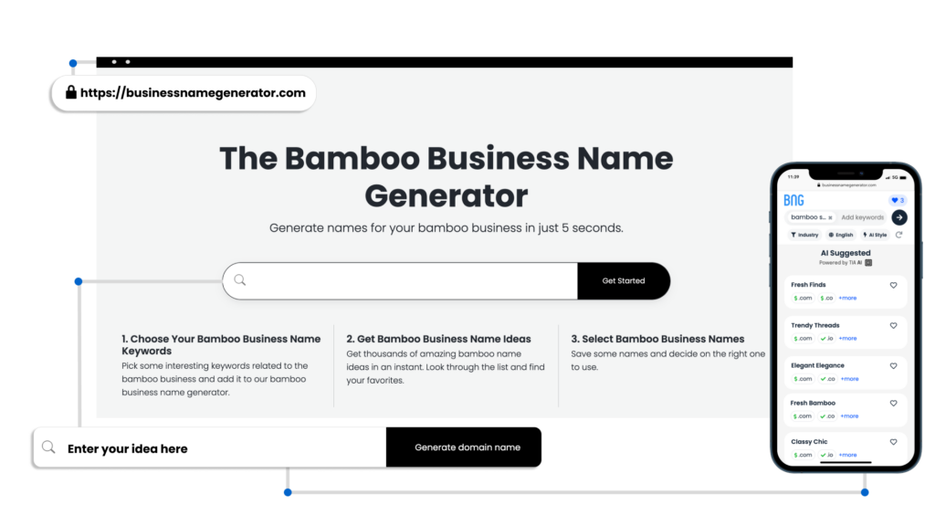 Screenshot of How to use our Bamboo Business Name Generator