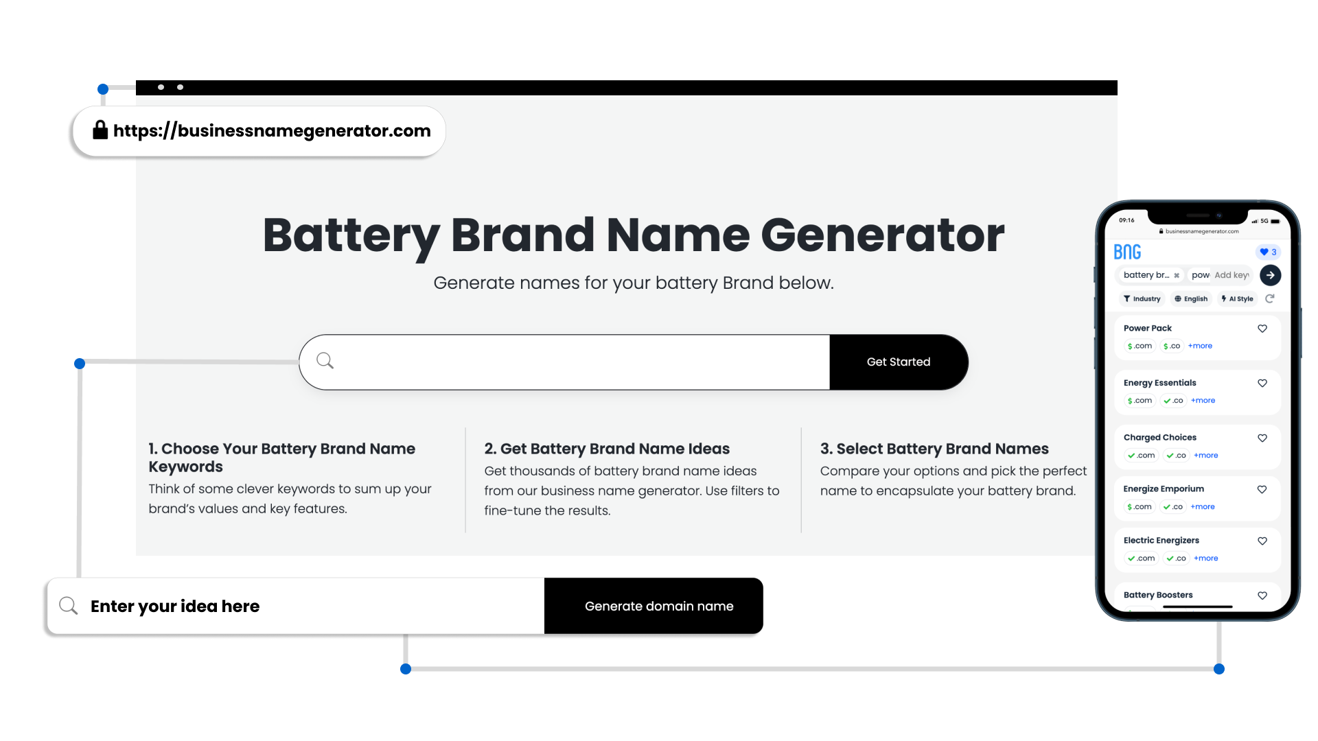 Battery brand name generator 