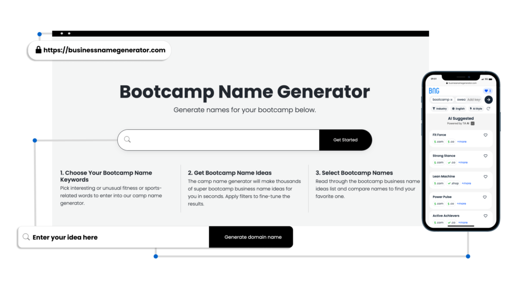Screenshot of How to use our Bootcamp Name Generator