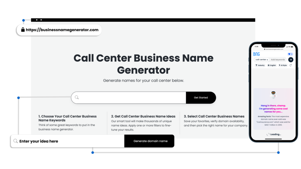 Screenshot of How to use our Call Center Business Name Generator