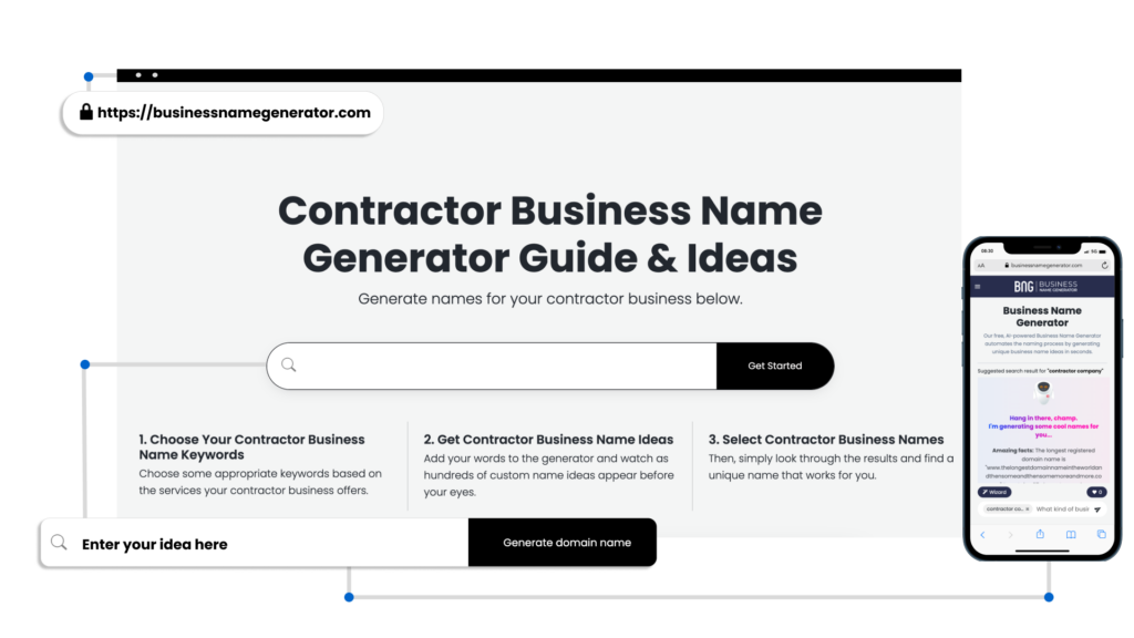 Screenshot - Contractor Business Name Generator 