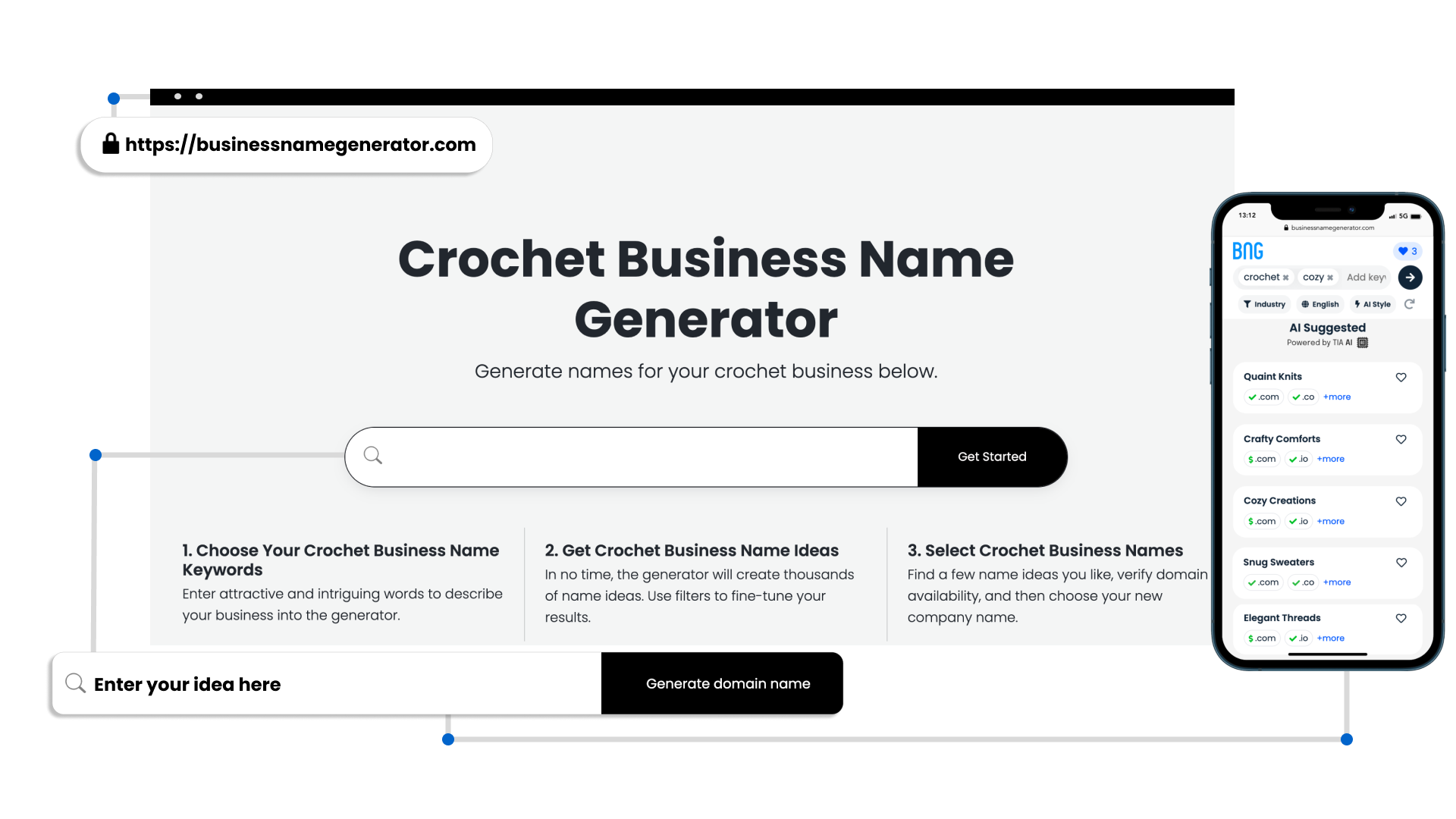 Screenshot - Crochet Business Name Generator