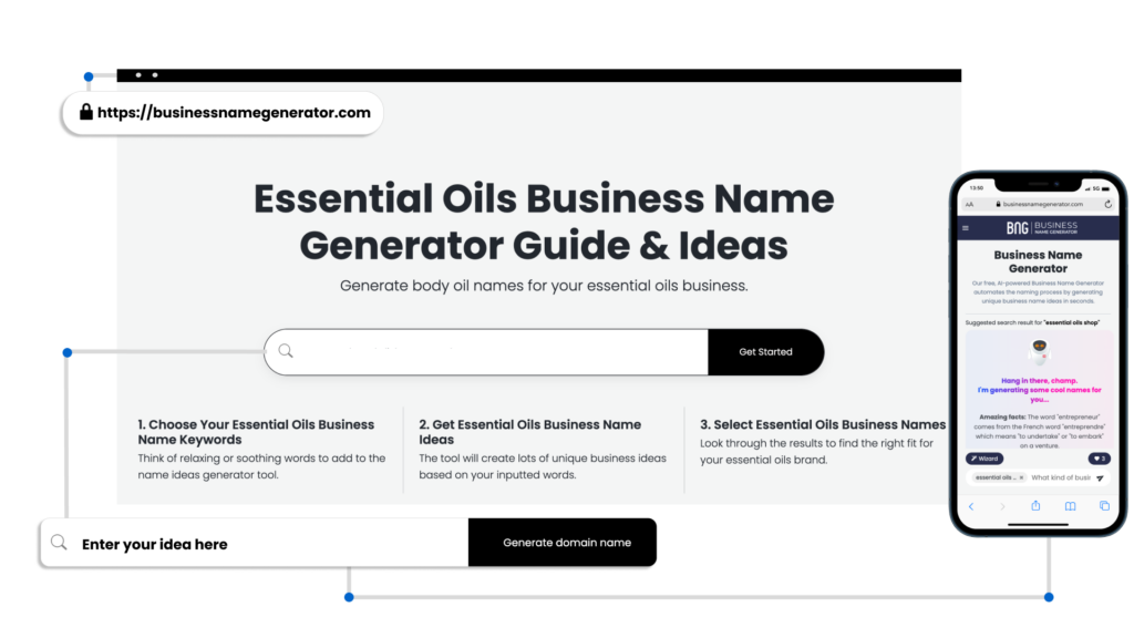 How to use our Essential Oils Business Name Generator