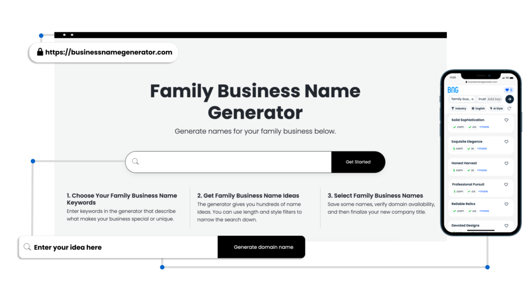 Screenshot of Family Business Name Generator