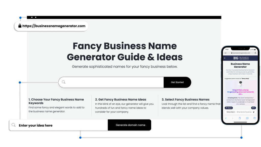 Screenshot of How to use our Fancy Business Name Generator