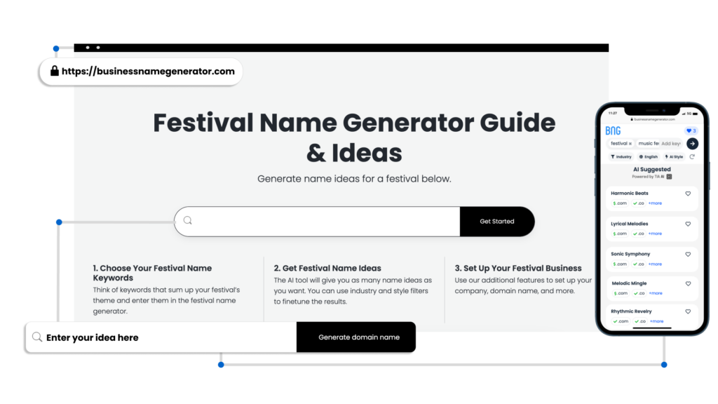 Screenshot of How to use our Festival Business Name Generator