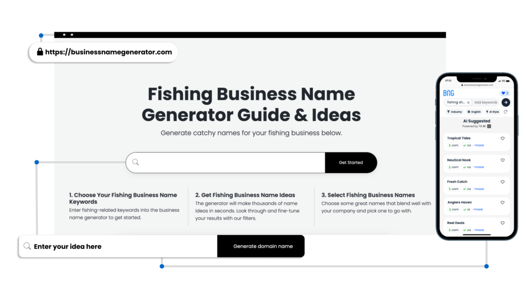 Screenshot of How to use our Fishing Business Name Generator