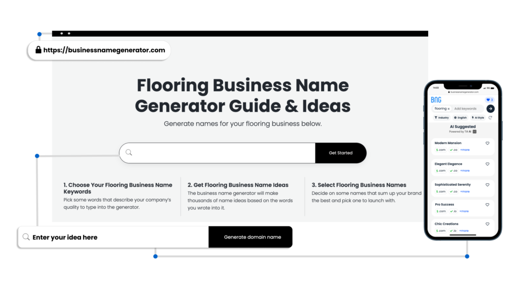 Screenshot of How to use our Flooring Business Name Generator