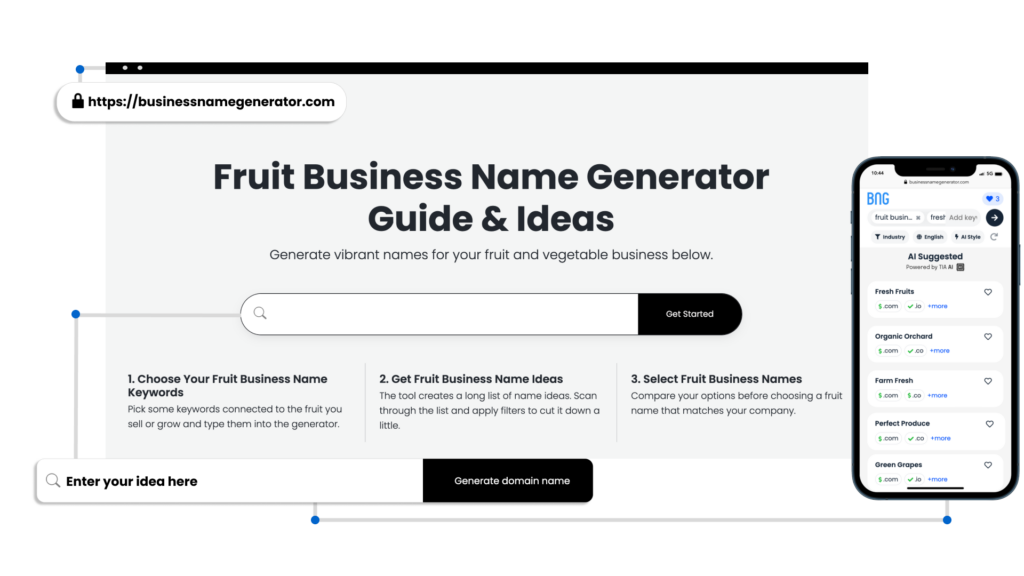 Screenshot of How to use our Fruit Business Name Generator