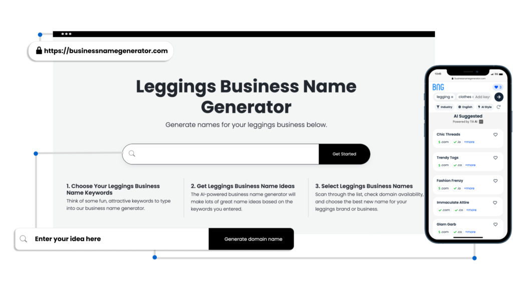 How does our leggings business name generator work