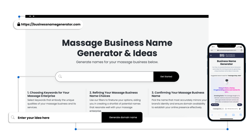 Screenshot of How to use our Massage Business Name Generator
