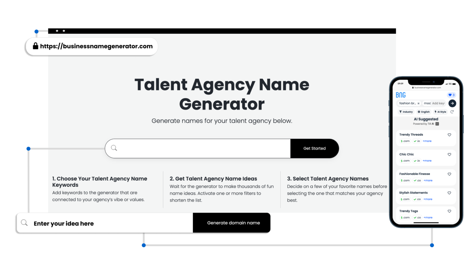 Free Talent Agency Name Generator 2023 + Logos & Trademark