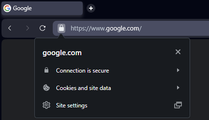 security padlock in a browser