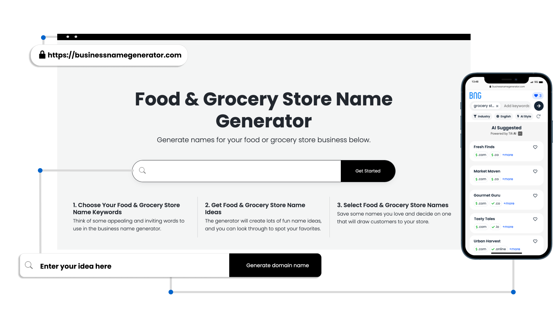 How to use our Food and Grocery Business Name Generator