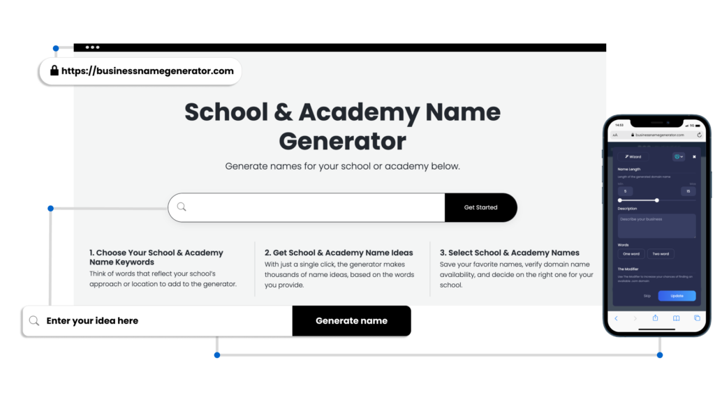 Screenshot of How to use our School Name Generator