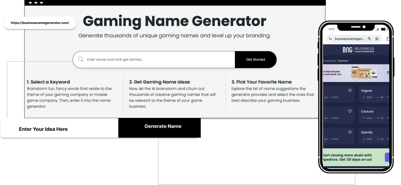 gaming user generator